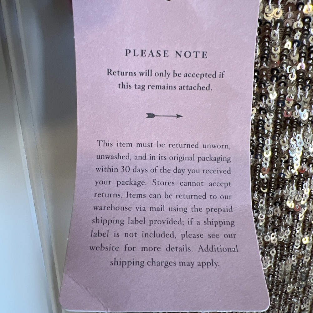 BHLDN Surrey Gown Dress  Anthropologie Sz 18 Gold Sequin Wedding Formal Prom NWT - Picture 7 of 12